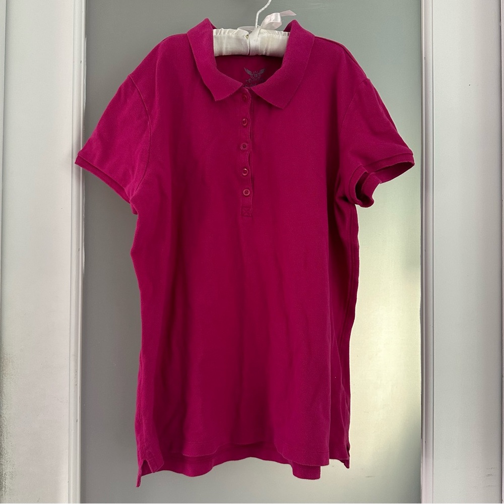 Faded Glory Bright Pink Polo Shirt